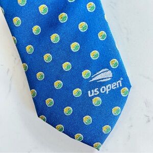 Handmade 100% Silk Mini Blue Tennis Ball US Open Tie